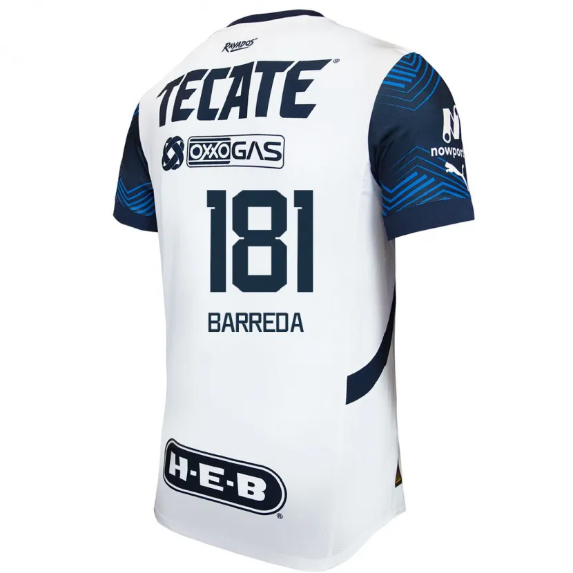 Danxen Bambino Maglia Dimas Barreda #181 Bianco Blu Kit Gara Away 2024/25 Maglietta