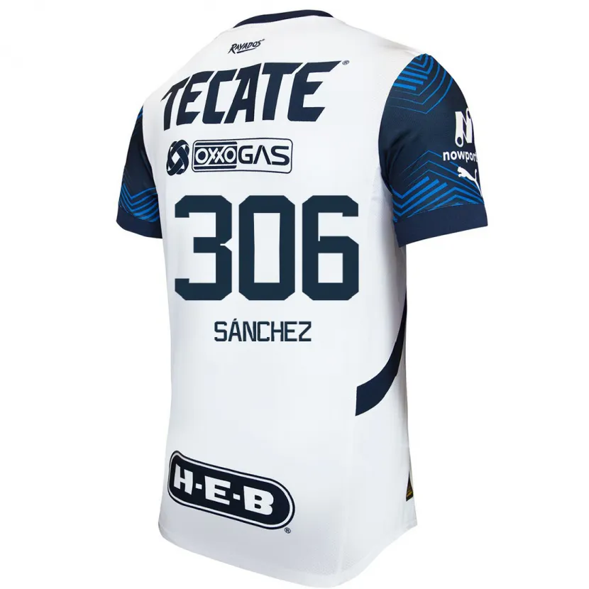Danxen Bambino Maglia Jorge Sánchez #306 Bianco Blu Kit Gara Away 2024/25 Maglietta