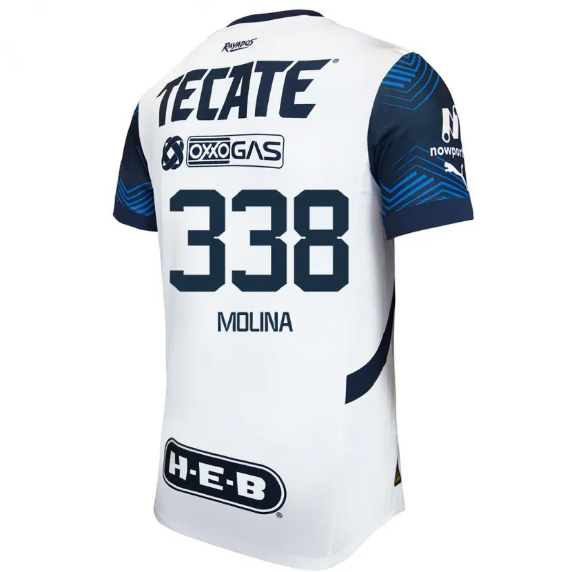 Danxen Bambino Maglia Johann Molina #338 Bianco Blu Kit Gara Away 2024/25 Maglietta