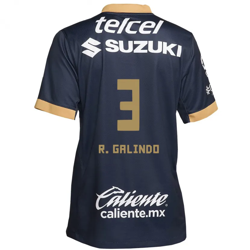 Danxen Bambino Maglia José Galindo #3 Ossidiana Oro Bianco Kit Gara Away 2024/25 Maglietta