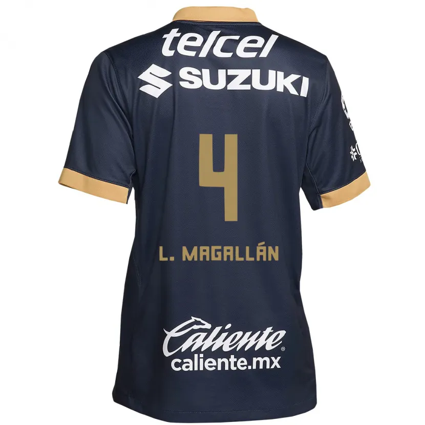 Danxen Bambino Maglia Lisandro Magallán #4 Ossidiana Oro Bianco Kit Gara Away 2024/25 Maglietta