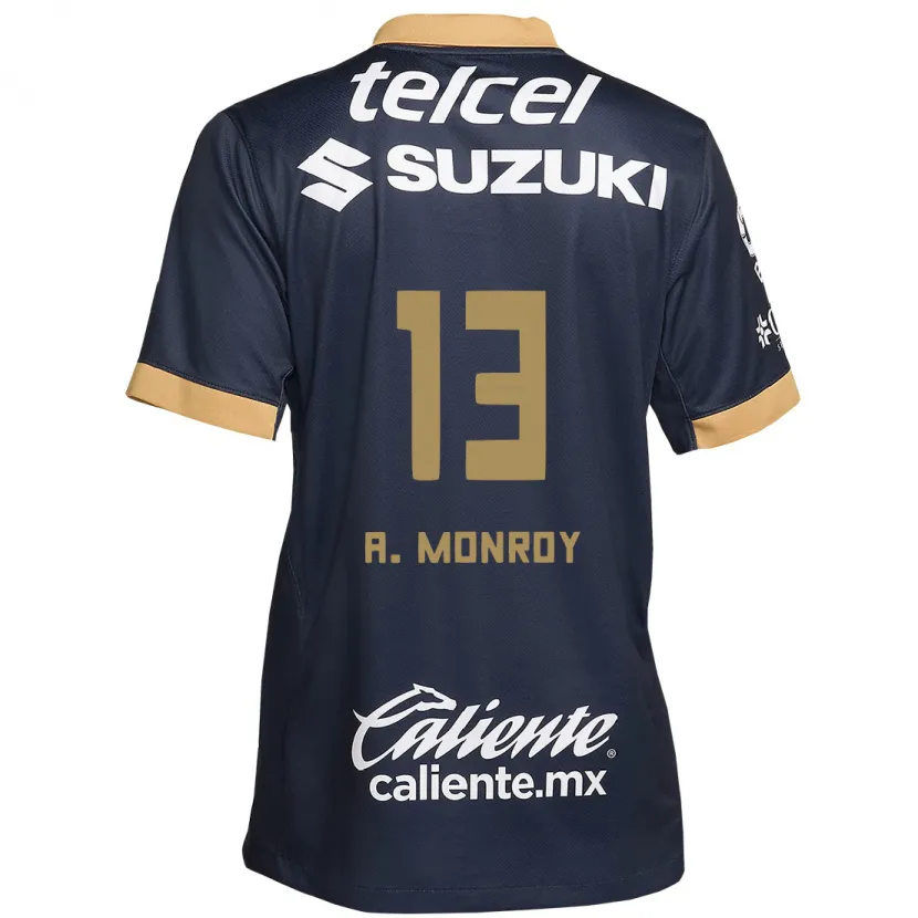Danxen Bambino Maglia Pablo Monroy #13 Ossidiana Oro Bianco Kit Gara Away 2024/25 Maglietta