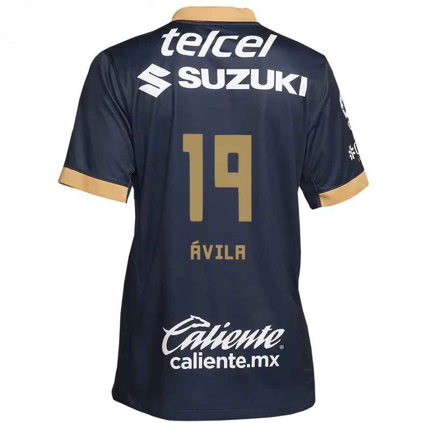 Danxen Bambino Maglia Alí Ávila #19 Ossidiana Oro Bianco Kit Gara Away 2024/25 Maglietta