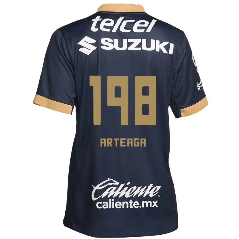 Danxen Bambino Maglia Edwin Arteaga #198 Ossidiana Oro Bianco Kit Gara Away 2024/25 Maglietta