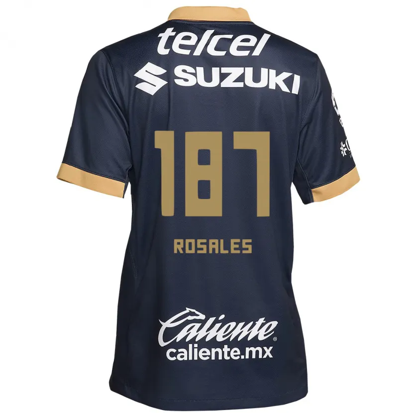 Danxen Bambino Maglia Alonso Rosales #187 Ossidiana Oro Bianco Kit Gara Away 2024/25 Maglietta