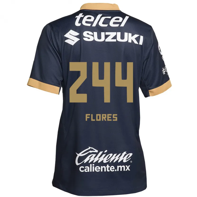 Danxen Bambino Maglia Jonathan Flores #244 Ossidiana Oro Bianco Kit Gara Away 2024/25 Maglietta