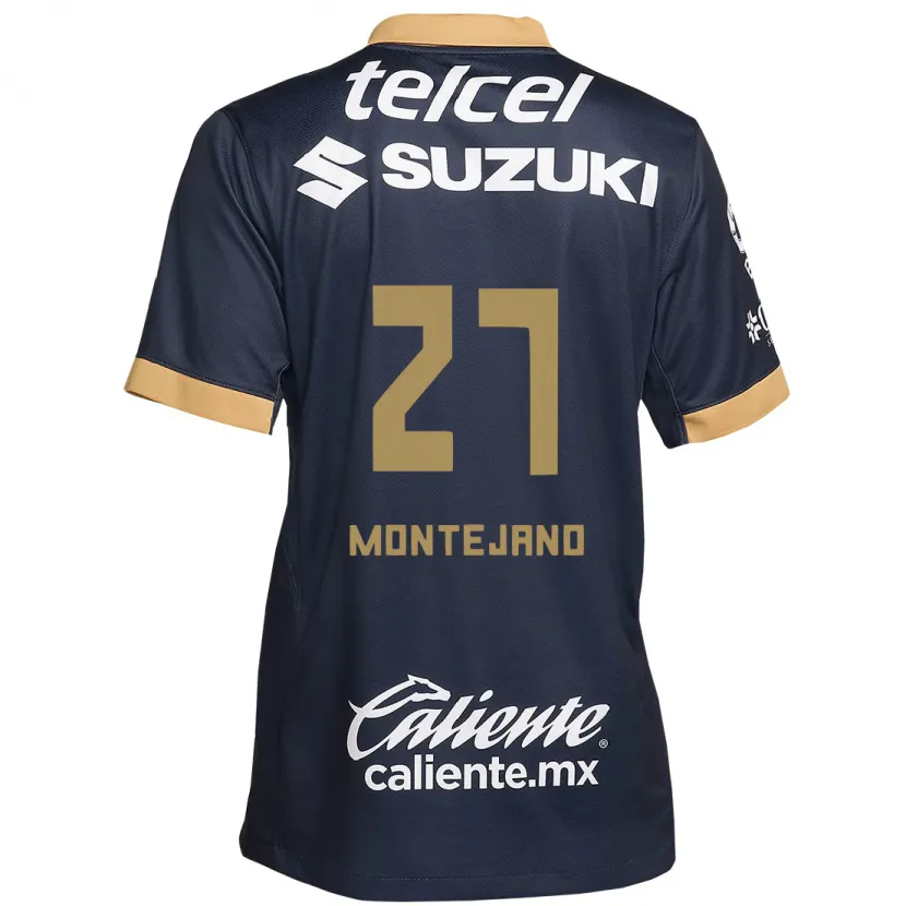 Danxen Bambino Maglia Emanuel Montejano #27 Ossidiana Oro Bianco Kit Gara Away 2024/25 Maglietta