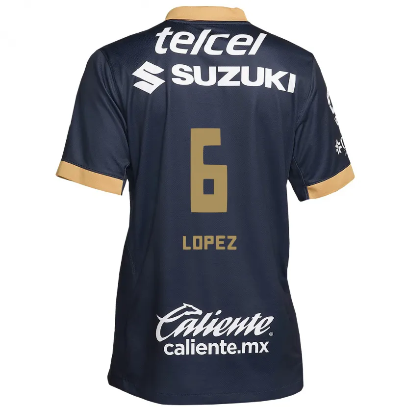 Danxen Bambino Maglia Nathalia Lopez #6 Ossidiana Oro Bianco Kit Gara Away 2024/25 Maglietta