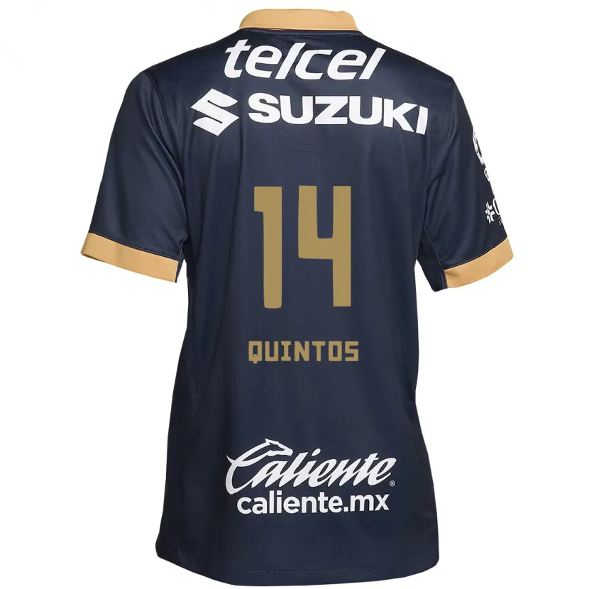 Danxen Bambino Maglia Bibiana Quintos #14 Ossidiana Oro Bianco Kit Gara Away 2024/25 Maglietta