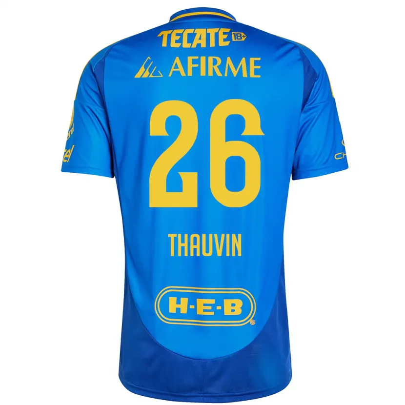 Danxen Bambino Maglia Florian Thauvin #26 Blu Giallo Kit Gara Away 2024/25 Maglietta