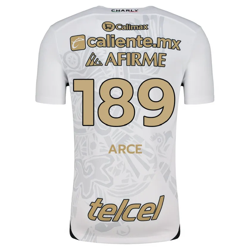 Danxen Bambino Maglia Diego Arce #189 Bianco Nero Kit Gara Away 2024/25 Maglietta