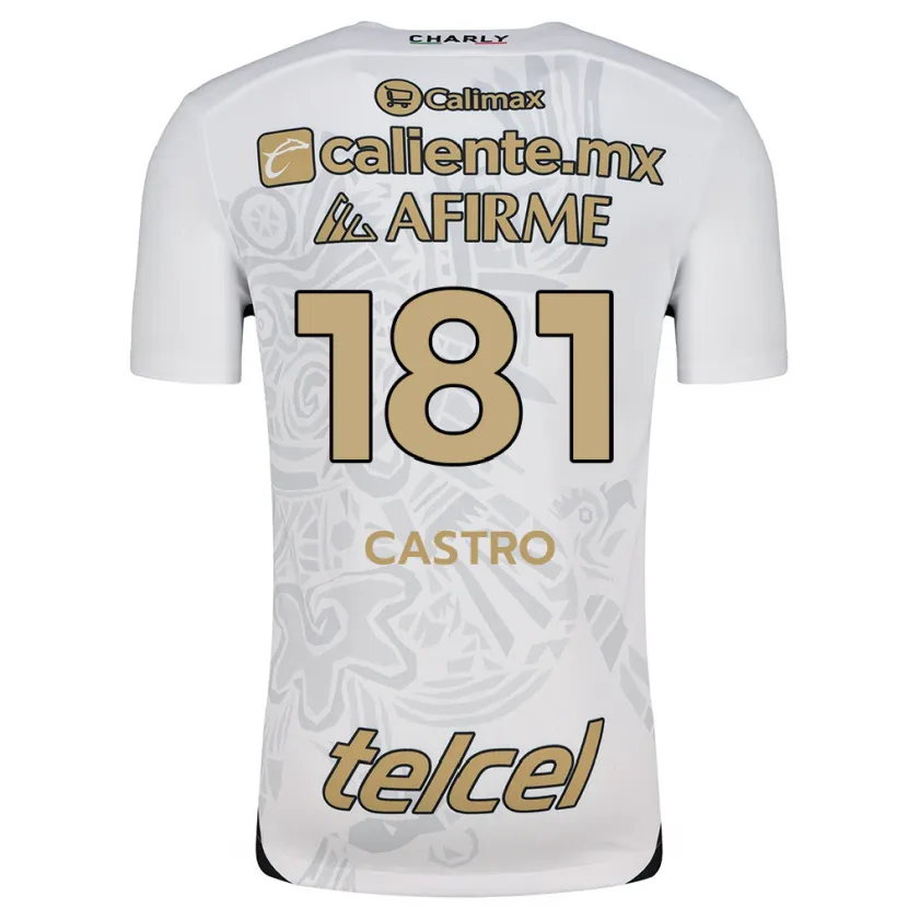 Danxen Bambino Maglia José Castro #181 Bianco Nero Kit Gara Away 2024/25 Maglietta