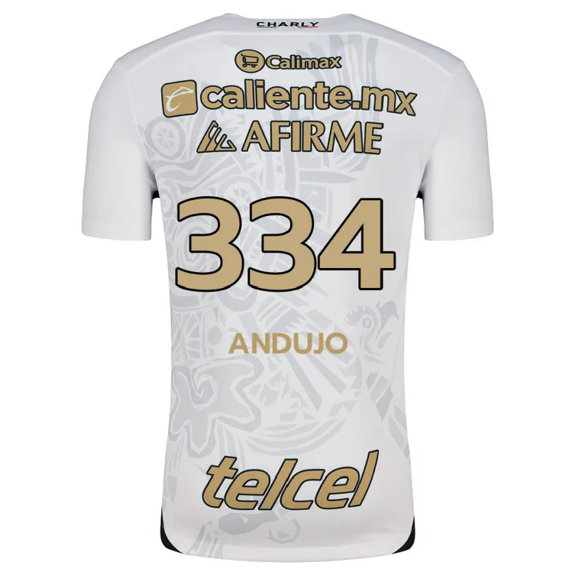Danxen Bambino Maglia Favio Andujo #334 Bianco Nero Kit Gara Away 2024/25 Maglietta