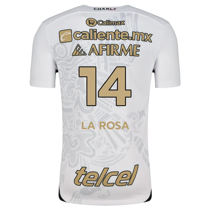 Danxen Bambino Maglia Joselyn De La Rosa #14 Bianco Nero Kit Gara Away 2024/25 Maglietta
