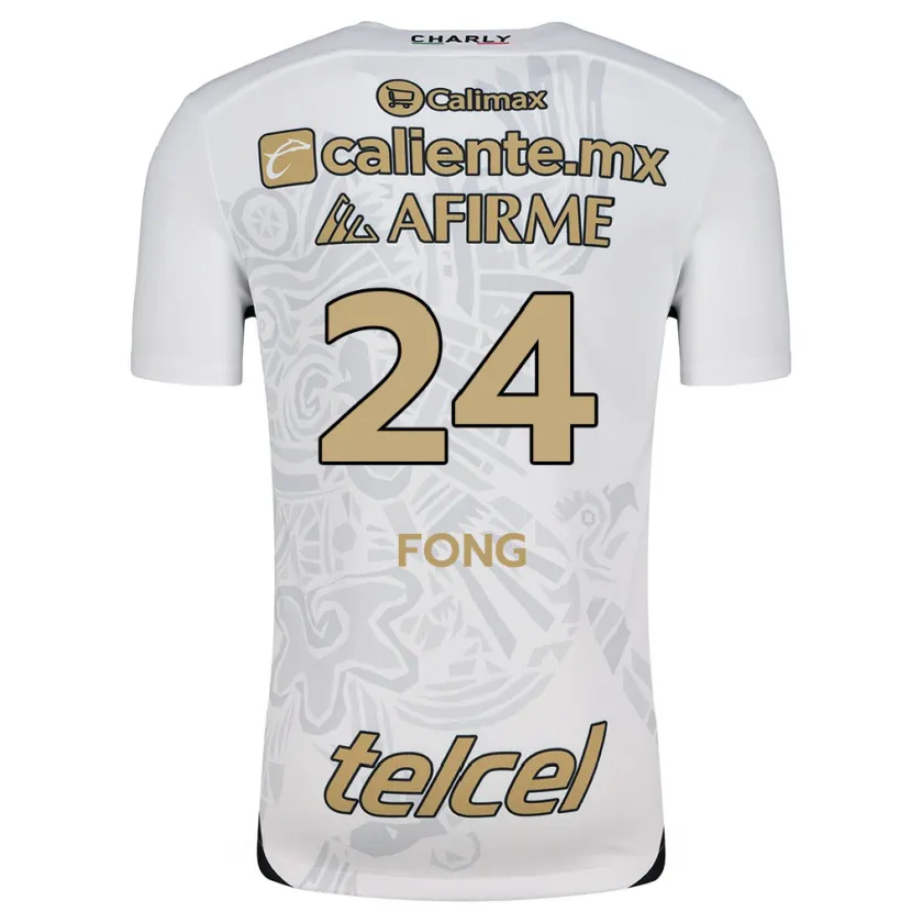 Danxen Bambino Maglia Michel Fong #24 Bianco Nero Kit Gara Away 2024/25 Maglietta