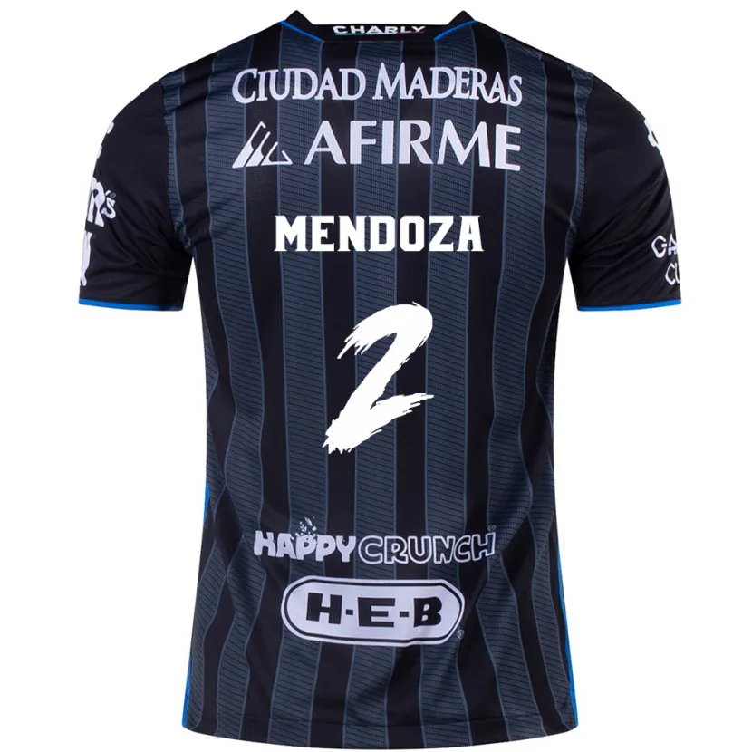 Danxen Bambino Maglia Omar Mendoza #2 Bianco Nero Kit Gara Away 2024/25 Maglietta