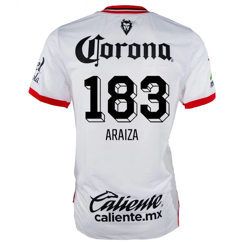 Danxen Bambino Maglia Daniel Araiza #183 Bianco Rosso Kit Gara Away 2024/25 Maglietta