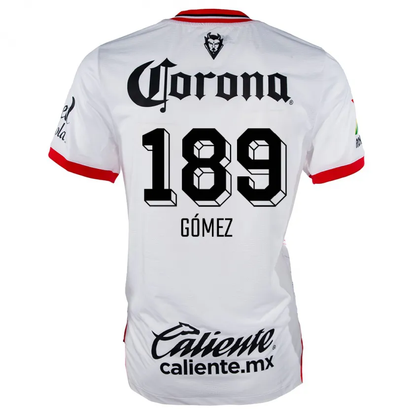 Danxen Bambino Maglia Enrique Gómez #189 Bianco Rosso Kit Gara Away 2024/25 Maglietta