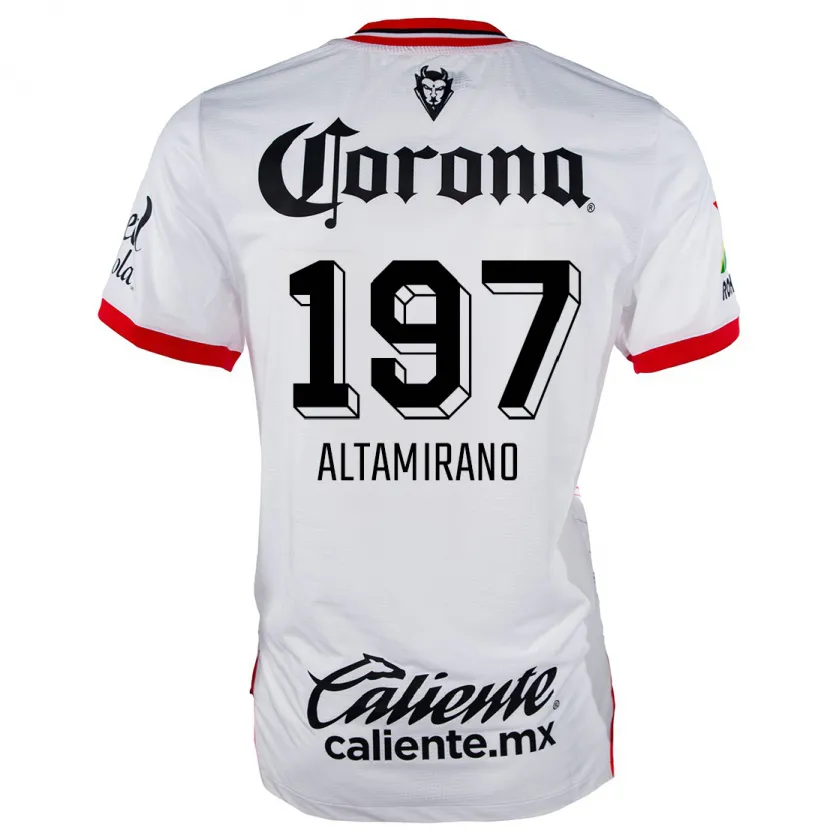 Danxen Bambino Maglia Óscar Altamirano #197 Bianco Rosso Kit Gara Away 2024/25 Maglietta