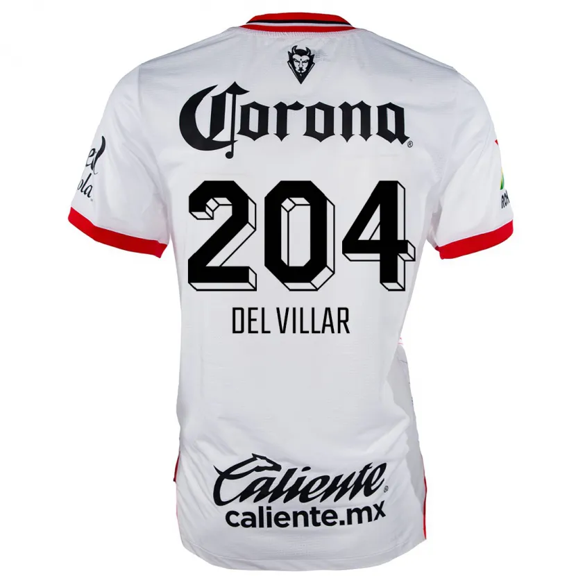 Danxen Bambino Maglia Everardo Del Villar #204 Bianco Rosso Kit Gara Away 2024/25 Maglietta