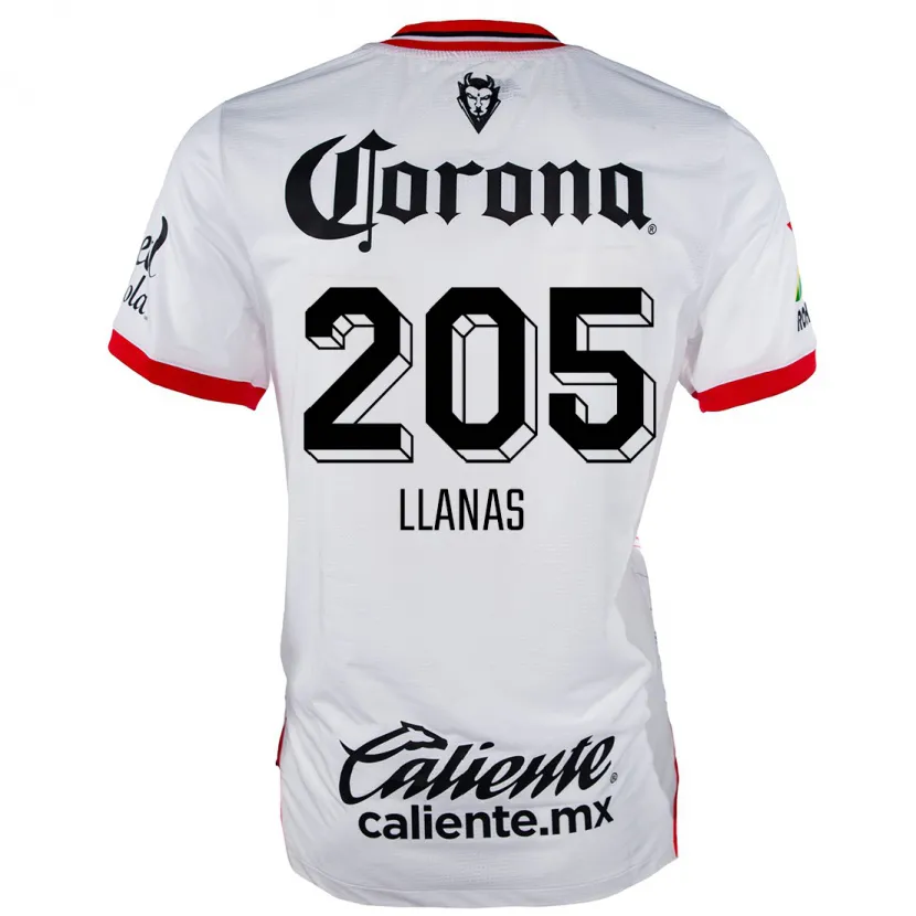 Danxen Bambino Maglia Emmanuel Llanas #205 Bianco Rosso Kit Gara Away 2024/25 Maglietta