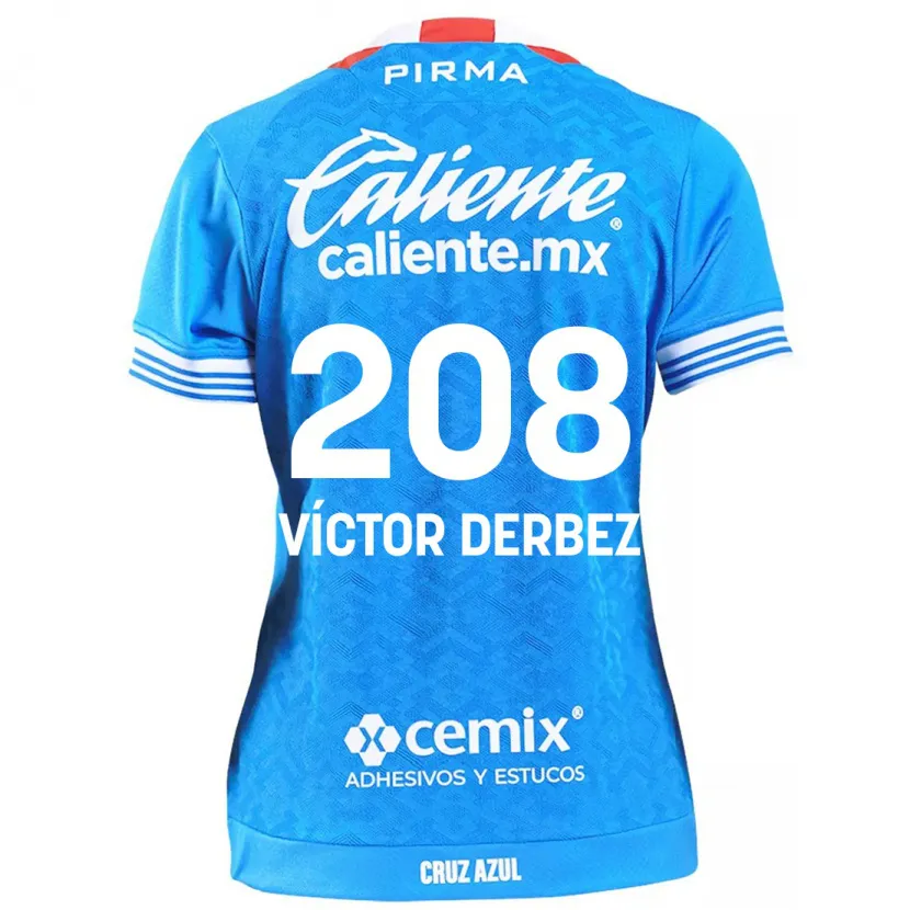 Danxen Uomo Maglia Louis Víctor Derbez #208 Cielo Blu Kit Gara Home 2024/25 Maglietta