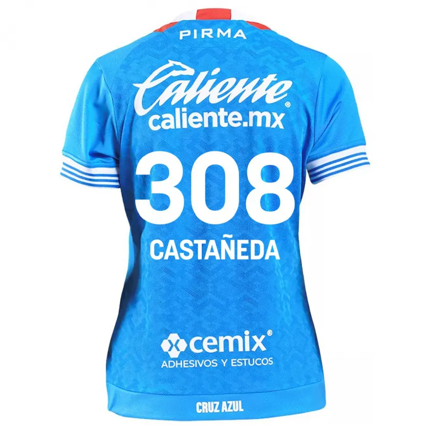 Danxen Uomo Maglia Emiliano Castañeda #308 Cielo Blu Kit Gara Home 2024/25 Maglietta