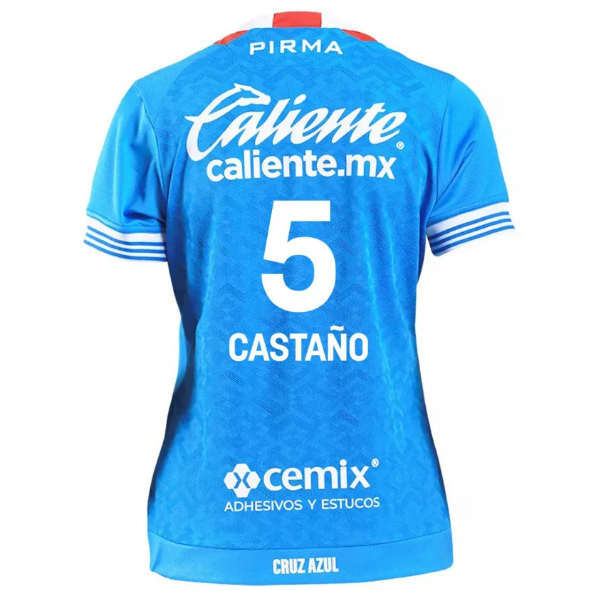 Danxen Uomo Maglia Kevin Castaño #5 Cielo Blu Kit Gara Home 2024/25 Maglietta