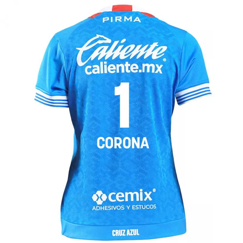 Danxen Uomo Maglia Jose De Jesus Corona #1 Cielo Blu Kit Gara Home 2024/25 Maglietta