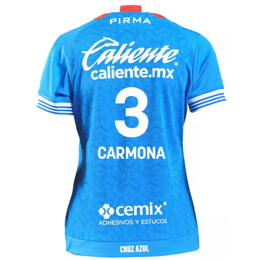 Danxen Uomo Maglia Edith Carmona #3 Cielo Blu Kit Gara Home 2024/25 Maglietta