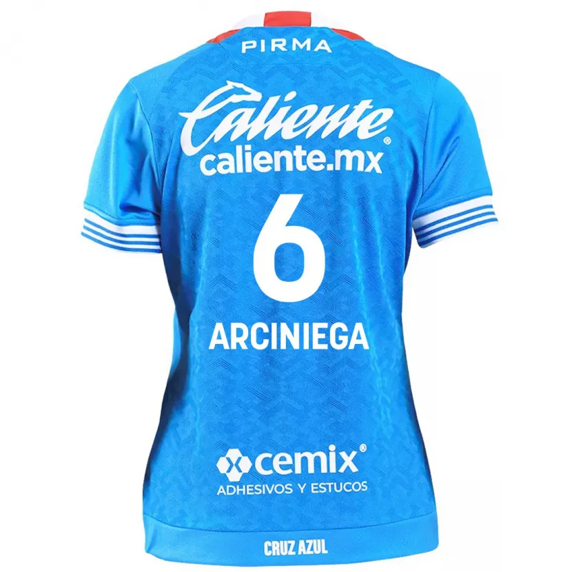 Danxen Uomo Maglia Mirelle Arciniega #6 Cielo Blu Kit Gara Home 2024/25 Maglietta