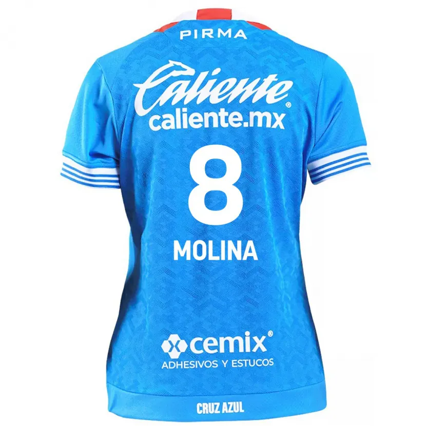 Danxen Uomo Maglia Dalia Molina #8 Cielo Blu Kit Gara Home 2024/25 Maglietta