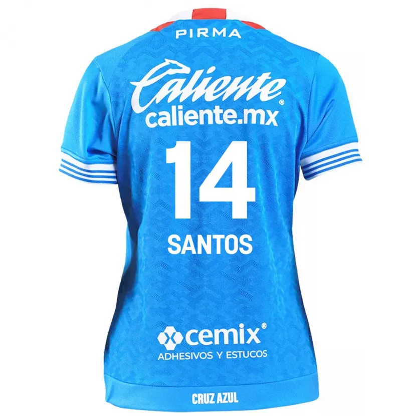 Danxen Uomo Maglia Eleisa Santos #14 Cielo Blu Kit Gara Home 2024/25 Maglietta