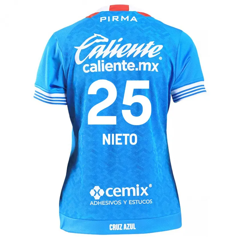 Danxen Uomo Maglia Natsidieli Nieto #25 Cielo Blu Kit Gara Home 2024/25 Maglietta