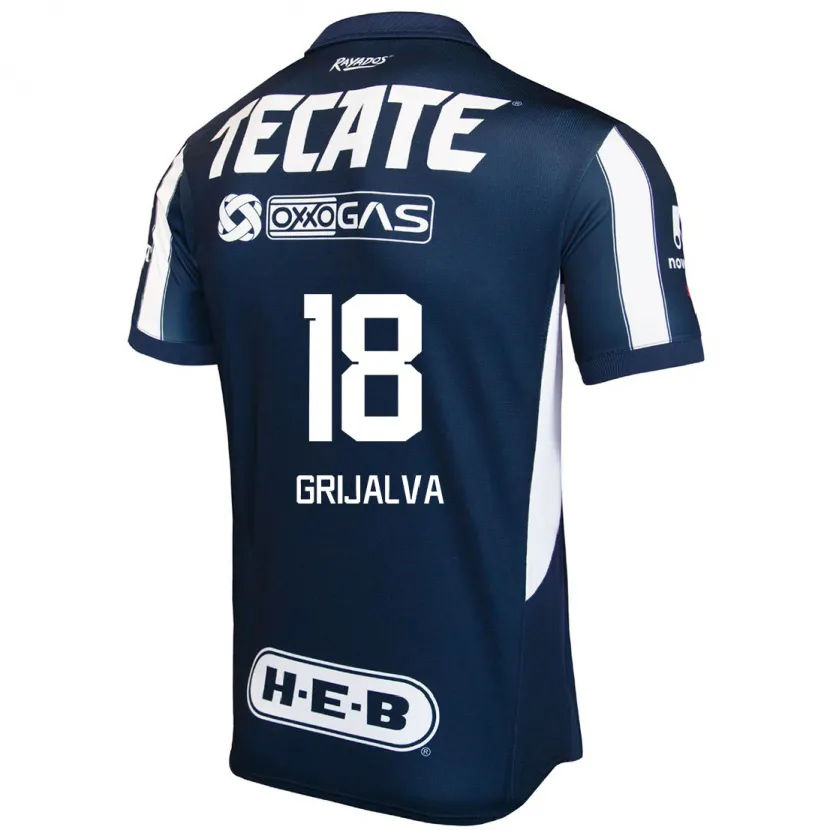 Danxen Uomo Maglia Áxel Grijalva #18 Blu Rosso Bianco Kit Gara Home 2024/25 Maglietta