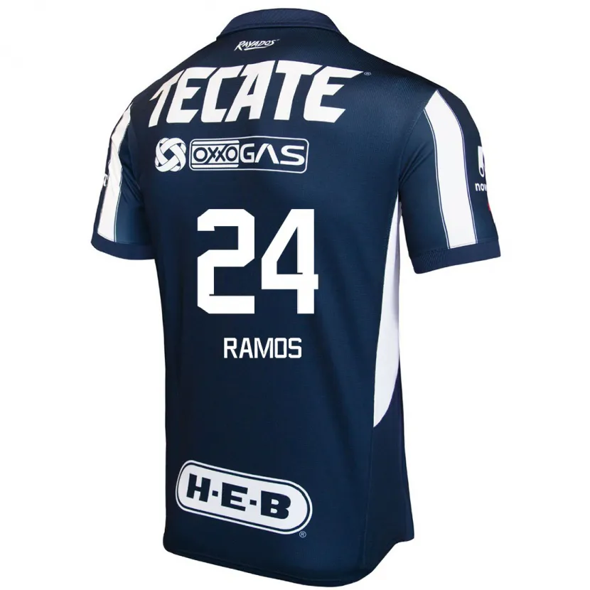 Danxen Uomo Maglia César Ramos #24 Blu Rosso Bianco Kit Gara Home 2024/25 Maglietta