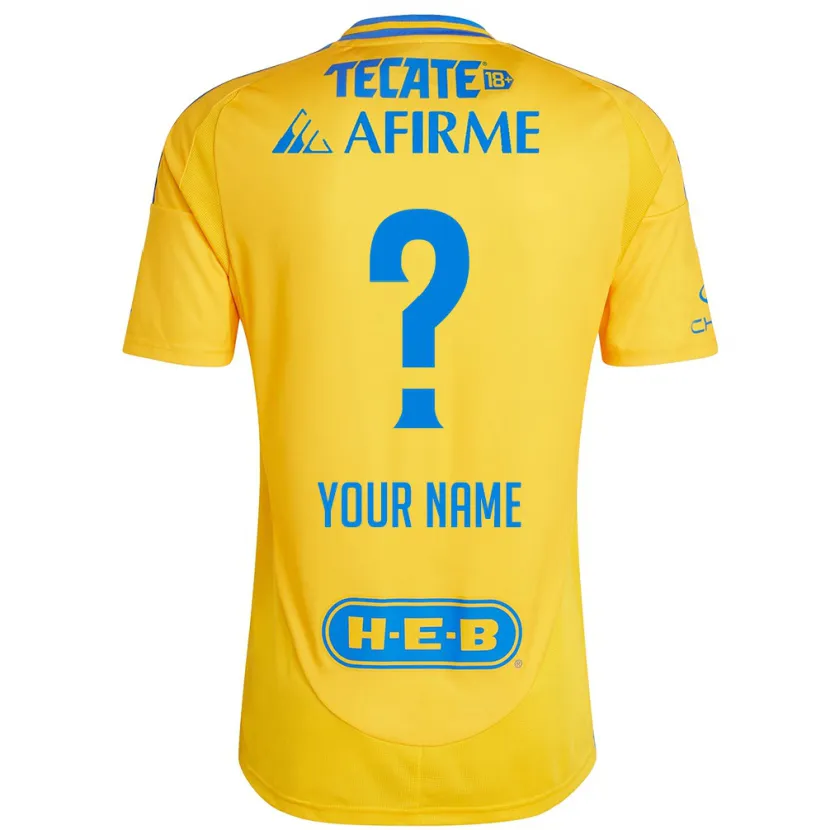 Danxen Uomo Maglia Il Tuo Nome #0 Oro Giallo Kit Gara Home 2024/25 Maglietta