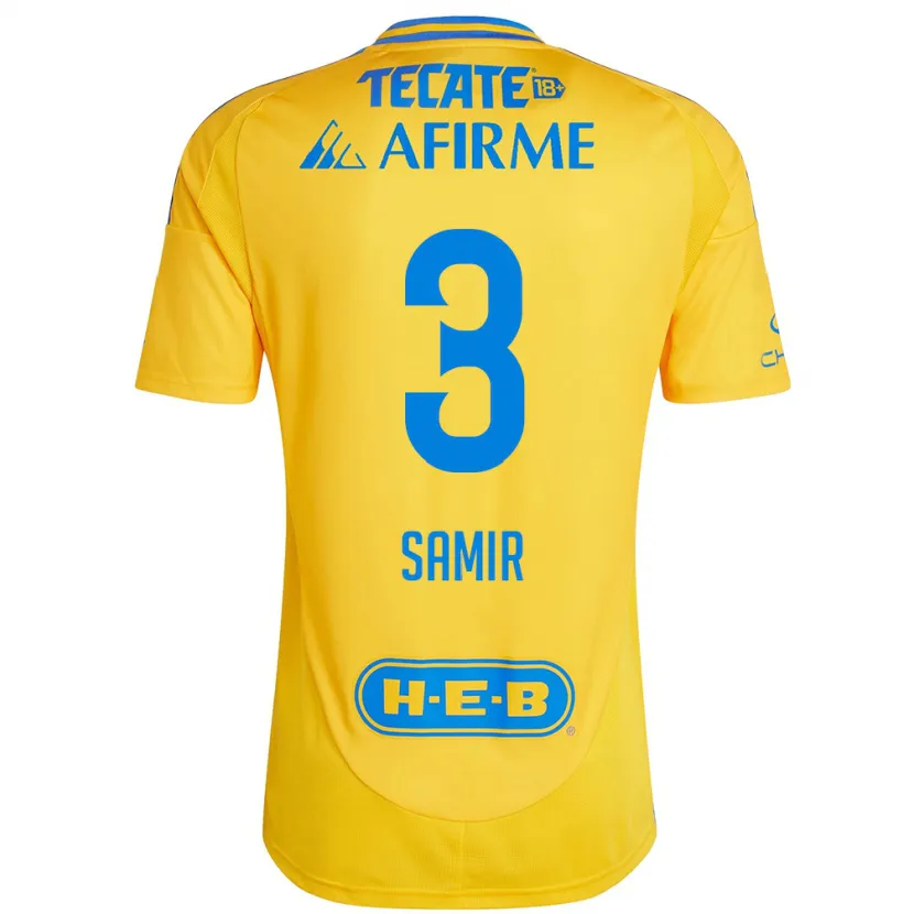 Danxen Uomo Maglia Samir Caetano #3 Oro Giallo Kit Gara Home 2024/25 Maglietta