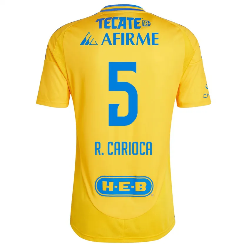 Danxen Uomo Maglia Rafael Carioca #5 Oro Giallo Kit Gara Home 2024/25 Maglietta