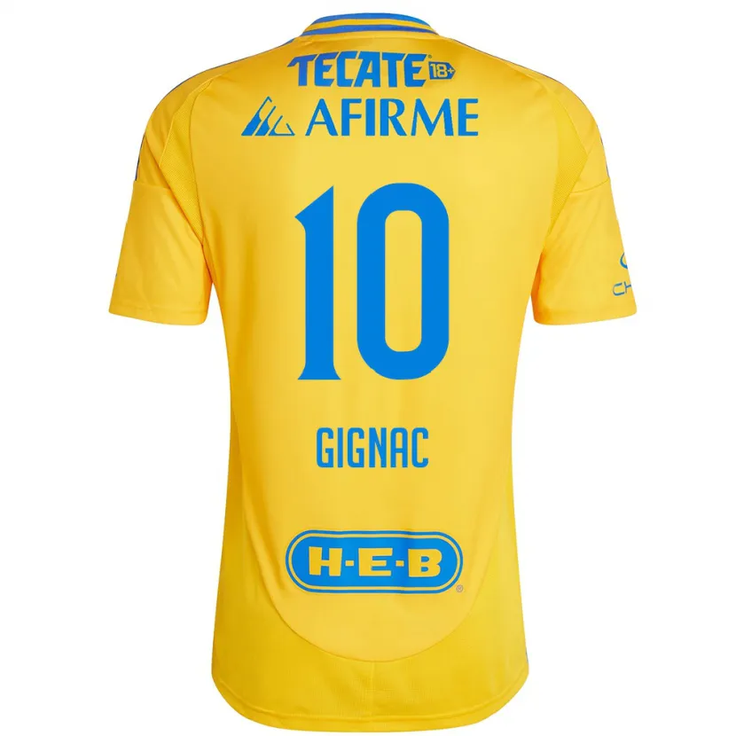Danxen Uomo Maglia André-Pierre Gignac #10 Oro Giallo Kit Gara Home 2024/25 Maglietta