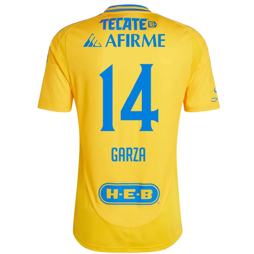 Danxen Uomo Maglia Jesús Garza #14 Oro Giallo Kit Gara Home 2024/25 Maglietta