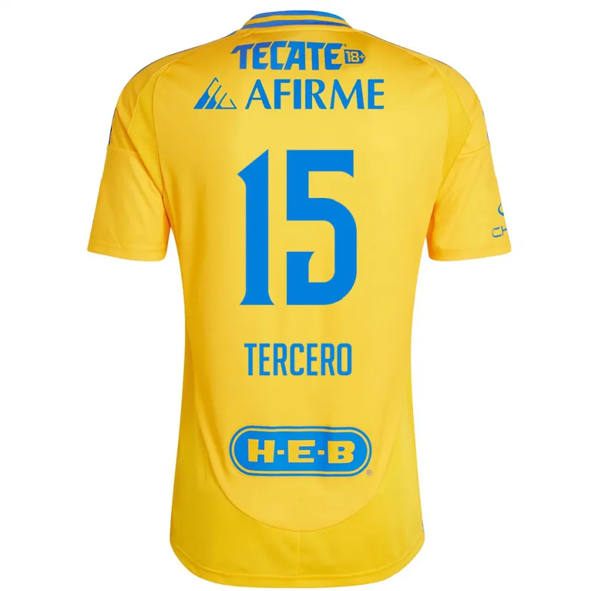 Danxen Uomo Maglia Eduardo Tercero #15 Oro Giallo Kit Gara Home 2024/25 Maglietta