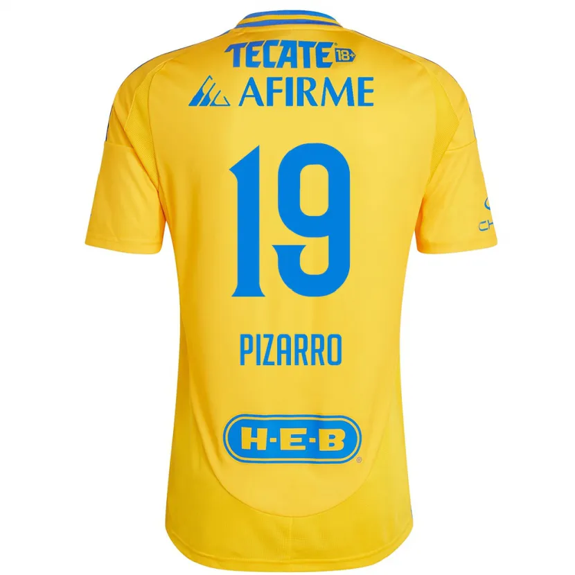 Danxen Uomo Maglia Guido Pizarro #19 Oro Giallo Kit Gara Home 2024/25 Maglietta