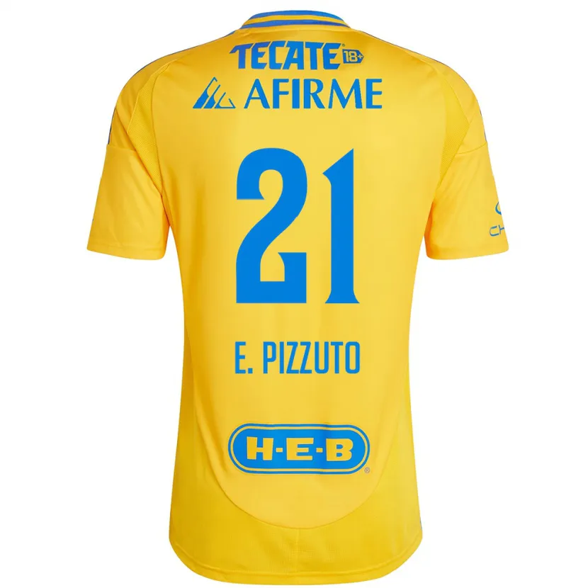 Danxen Uomo Maglia Eugenio Pizzuto #21 Oro Giallo Kit Gara Home 2024/25 Maglietta