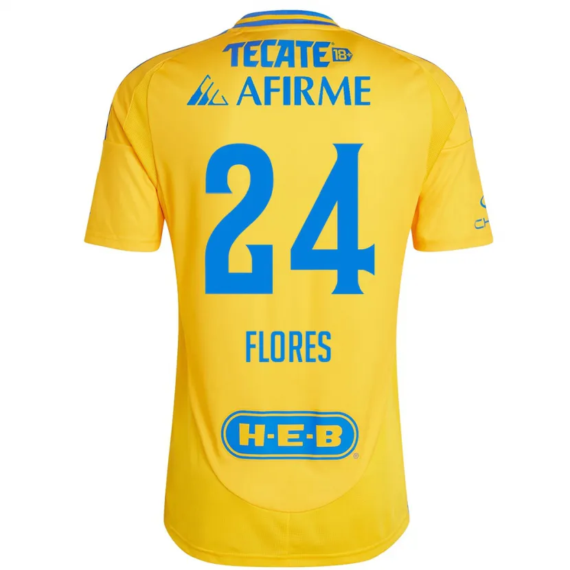 Danxen Uomo Maglia Marcelo Flores #24 Oro Giallo Kit Gara Home 2024/25 Maglietta