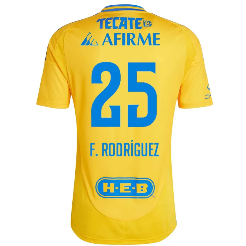 Danxen Uomo Maglia Felipe Rodríguez #25 Oro Giallo Kit Gara Home 2024/25 Maglietta