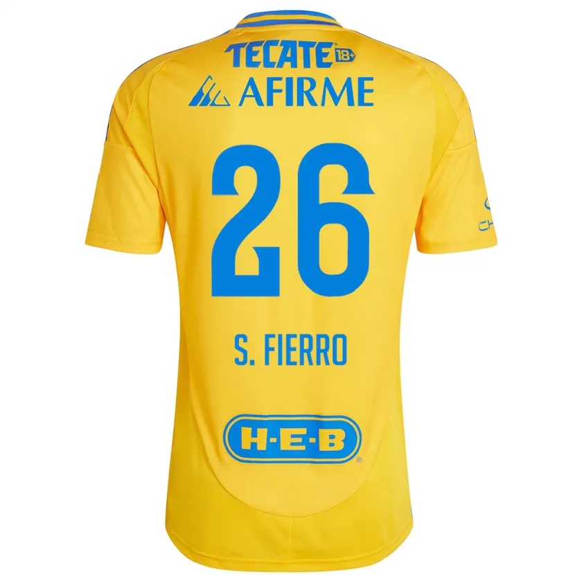 Danxen Uomo Maglia Sebastián Fierro #26 Oro Giallo Kit Gara Home 2024/25 Maglietta