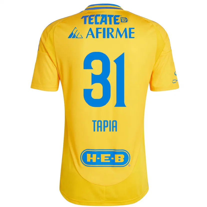 Danxen Uomo Maglia Fernando Tapia #31 Oro Giallo Kit Gara Home 2024/25 Maglietta