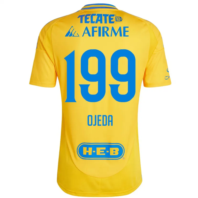 Danxen Uomo Maglia Diego Ojeda #199 Oro Giallo Kit Gara Home 2024/25 Maglietta