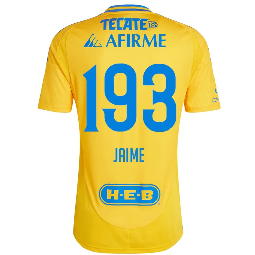 Danxen Uomo Maglia Kenneth Jaime #193 Oro Giallo Kit Gara Home 2024/25 Maglietta